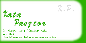 kata pasztor business card